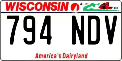 WI license plate 794NDV