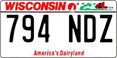 WI license plate 794NDZ