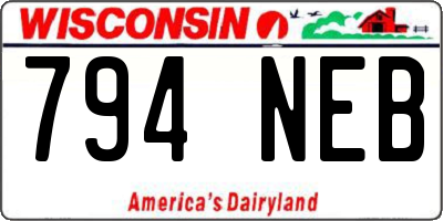 WI license plate 794NEB