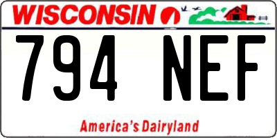 WI license plate 794NEF