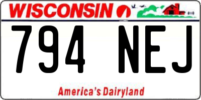 WI license plate 794NEJ