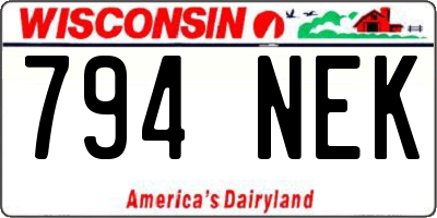 WI license plate 794NEK