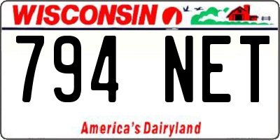 WI license plate 794NET