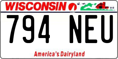 WI license plate 794NEU