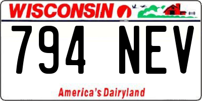 WI license plate 794NEV