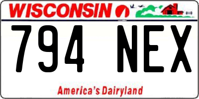 WI license plate 794NEX