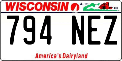 WI license plate 794NEZ
