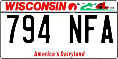 WI license plate 794NFA