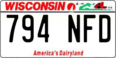 WI license plate 794NFD