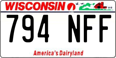 WI license plate 794NFF