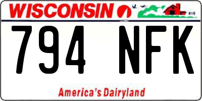WI license plate 794NFK