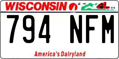 WI license plate 794NFM