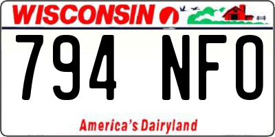 WI license plate 794NFO