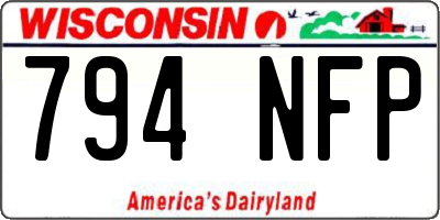 WI license plate 794NFP