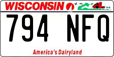 WI license plate 794NFQ