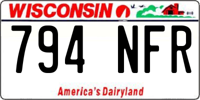 WI license plate 794NFR