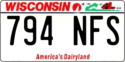 WI license plate 794NFS