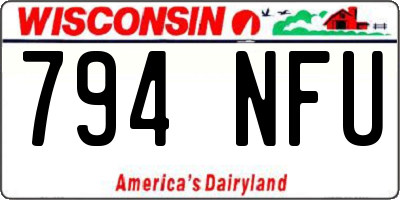 WI license plate 794NFU