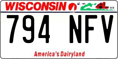 WI license plate 794NFV