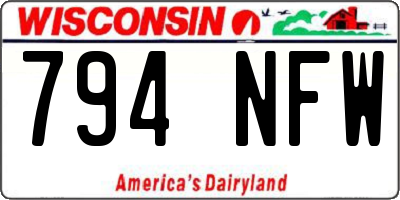 WI license plate 794NFW