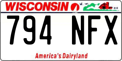 WI license plate 794NFX