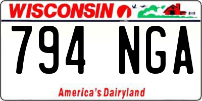 WI license plate 794NGA