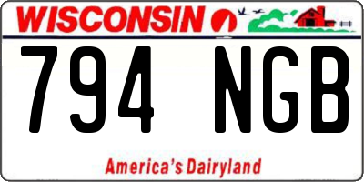 WI license plate 794NGB