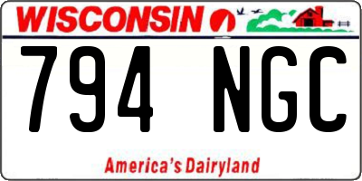 WI license plate 794NGC