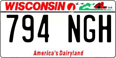 WI license plate 794NGH