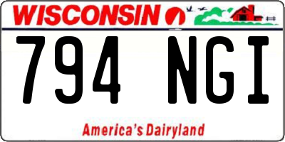 WI license plate 794NGI