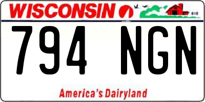 WI license plate 794NGN
