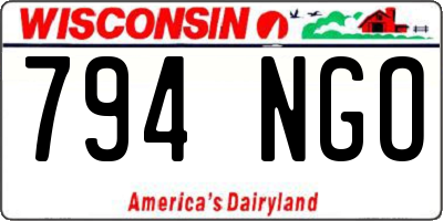 WI license plate 794NGO