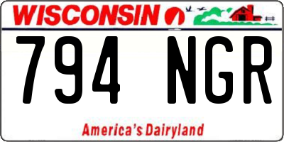 WI license plate 794NGR