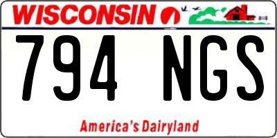 WI license plate 794NGS