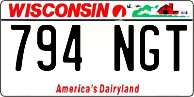 WI license plate 794NGT