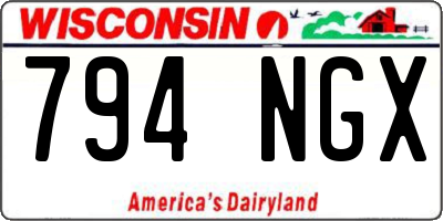 WI license plate 794NGX