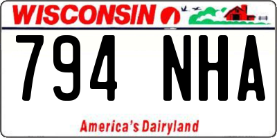 WI license plate 794NHA