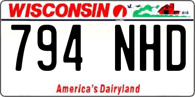 WI license plate 794NHD