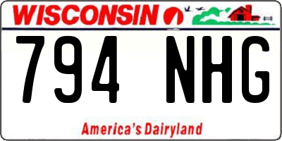 WI license plate 794NHG