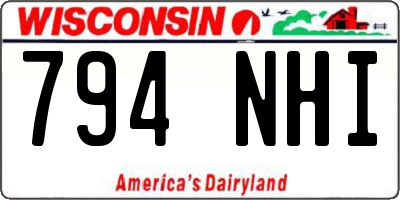 WI license plate 794NHI
