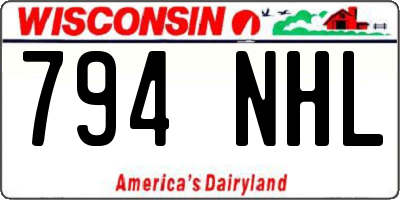 WI license plate 794NHL