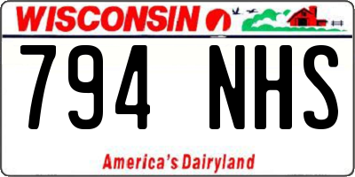 WI license plate 794NHS