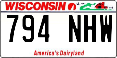 WI license plate 794NHW