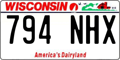WI license plate 794NHX