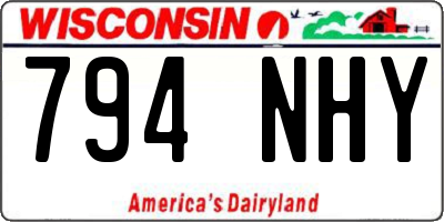WI license plate 794NHY