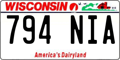 WI license plate 794NIA