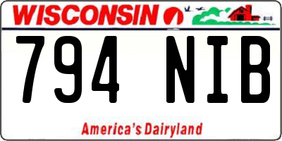 WI license plate 794NIB