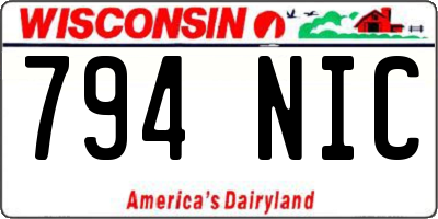 WI license plate 794NIC