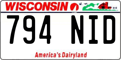 WI license plate 794NID