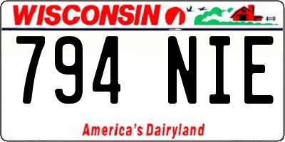 WI license plate 794NIE